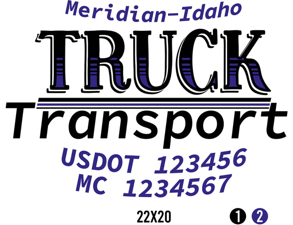 Company Name Truck Door Decal with USDOT & MC (set of 2)