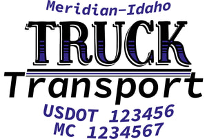  Truck Door Decal with USDOT & MC