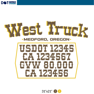 Truck Door Decal With USDOT, MC, GVW, CA