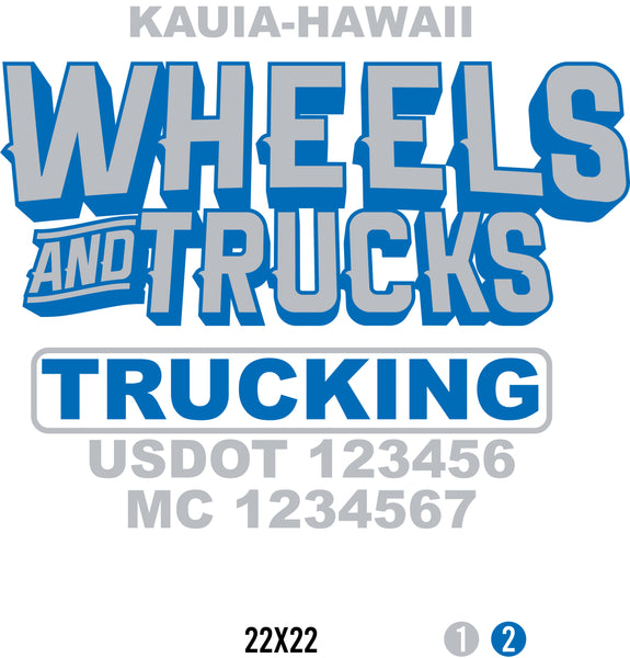 Company Name Truck Door Decal with USDOT & MC (set of 2)