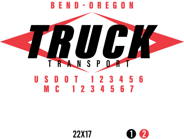 Company Name Truck Door Decal with USDOT & MC (set of 2)