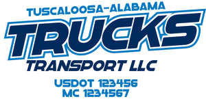  Truck Door Decal with USDOT & MC