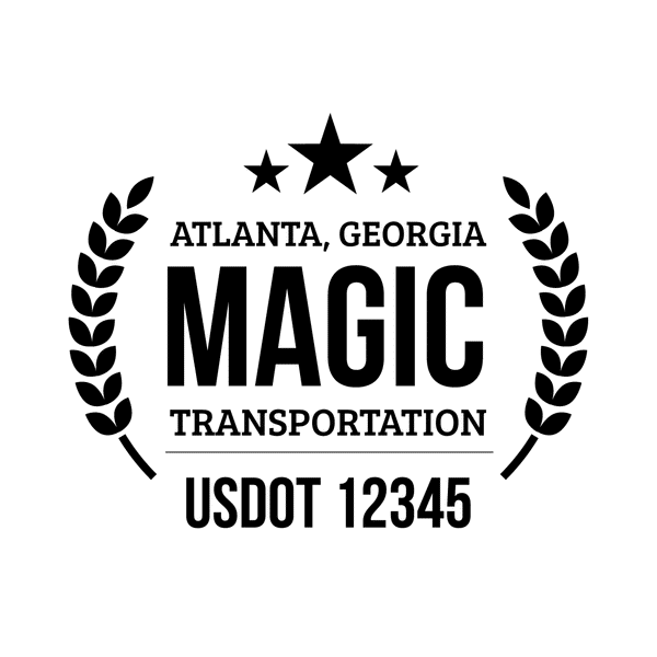 Truck door decal with USDOT 