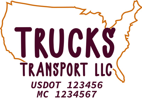 Truck Door Decal with USDOT & MC