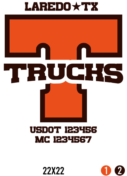 Company Name Truck Door Decal with USDOT & MC (set of 2)