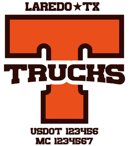  Truck Door Decal with USDOT & MC