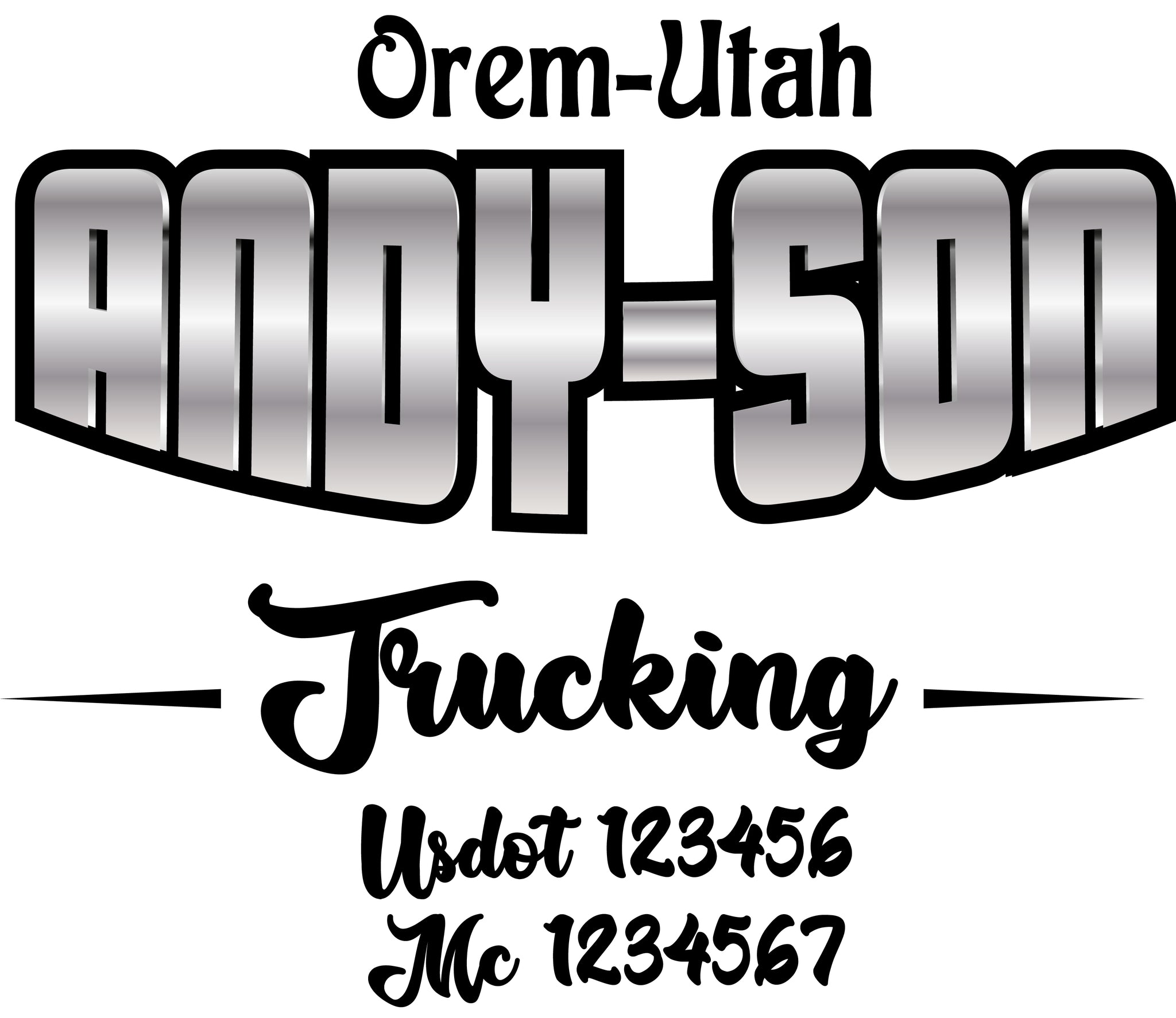  Truck Door Decal with USDOT & MC