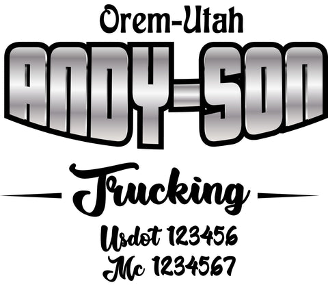  Truck Door Decal with USDOT & MC