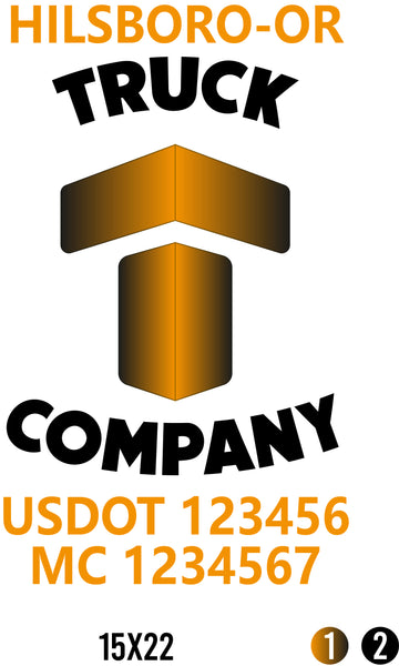 Company Name Truck Door Decal with USDOT & MC (set of 2)