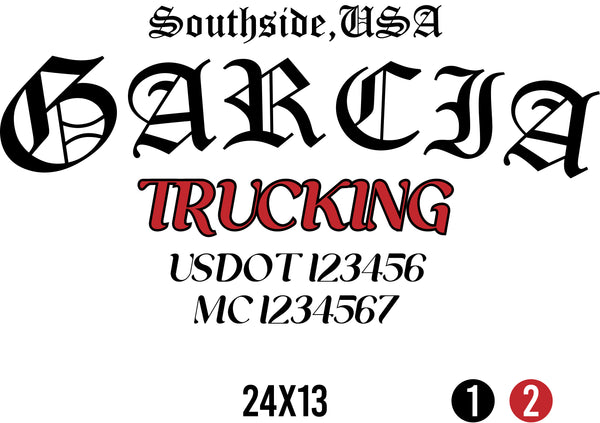 Company Name Truck Door Decal with USDOT & MC (set of 2)