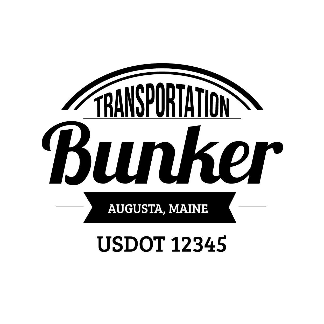 Truck door decal with USDOT 