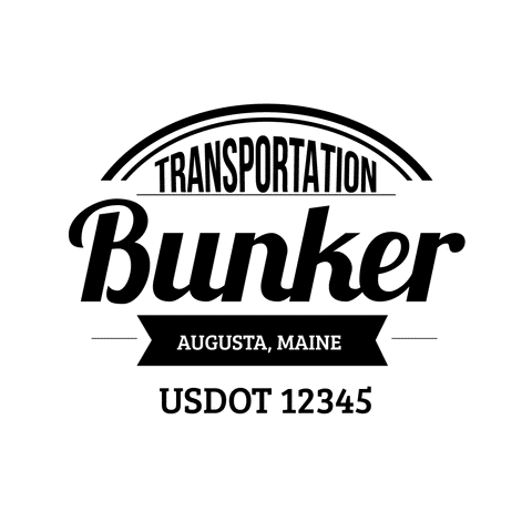 Truck door decal with USDOT 