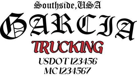  Truck Door Decal with USDOT & MC