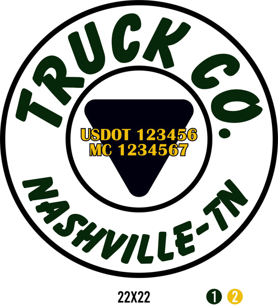 Company Name Truck Door Decal with USDOT & MC (set of 2)