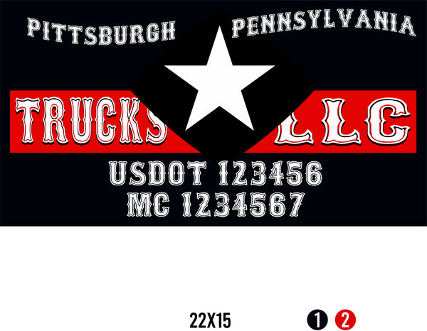 Company Name Truck Door Decal with USDOT & MC (set of 2)