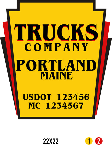 Company Name Truck Door Decal with USDOT & MC (set of 2)