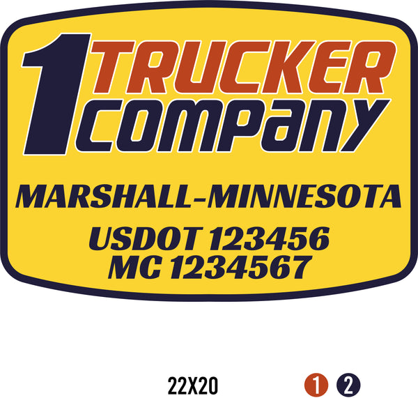 Company Name Truck Door Decal with USDOT & MC (set of 2)