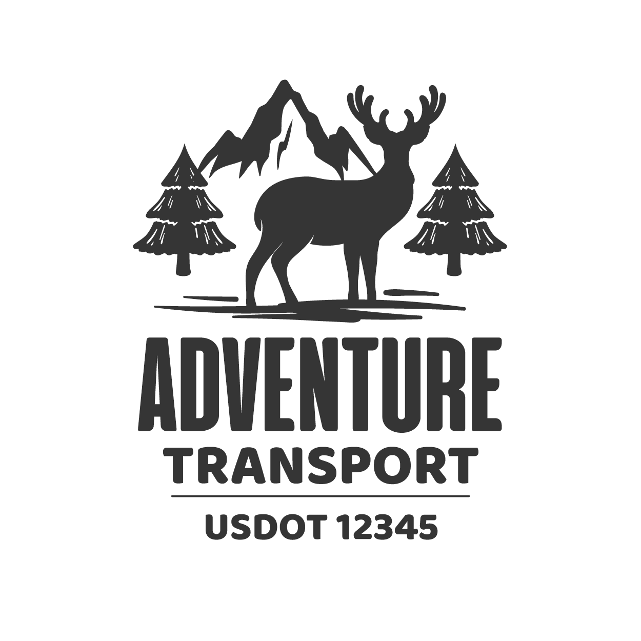 Truck door decal with USDOT 