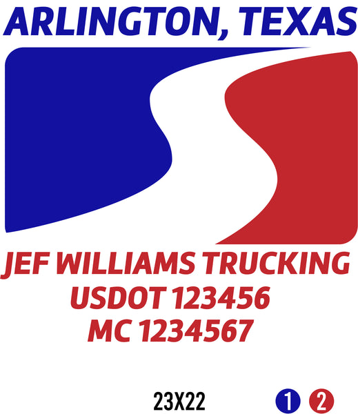 Company Name Truck Door Decal with USDOT & MC (set of 2)