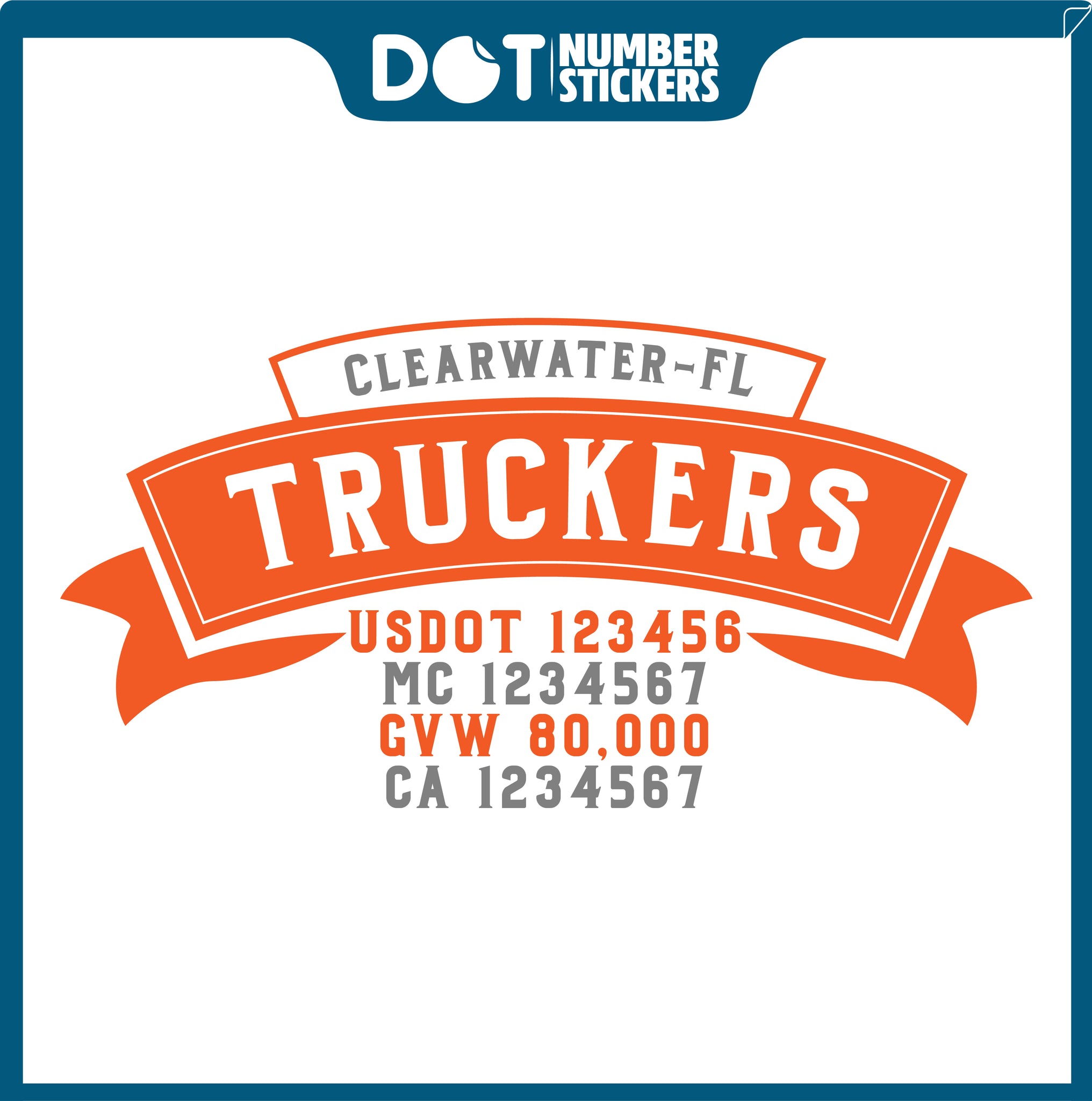  Truck Door Decal with USDOT & MC