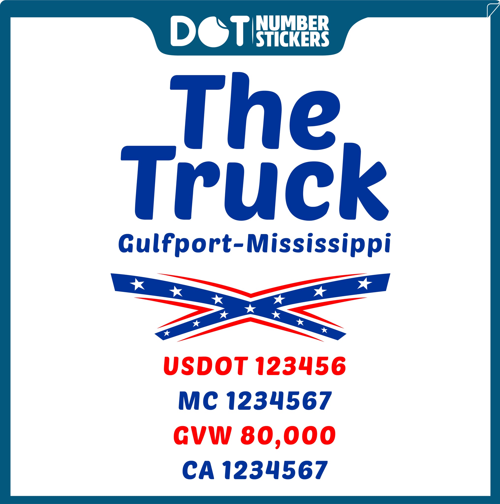  Truck Door Decal with USDOT & MC