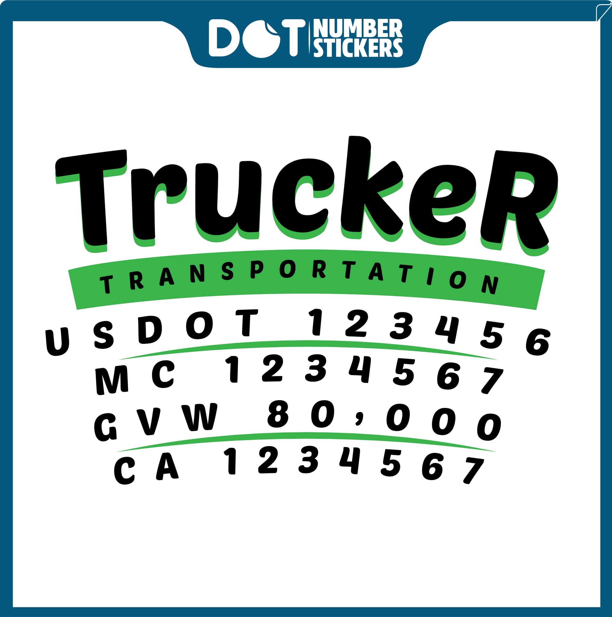 Truck Door Decal with USDOT & MC