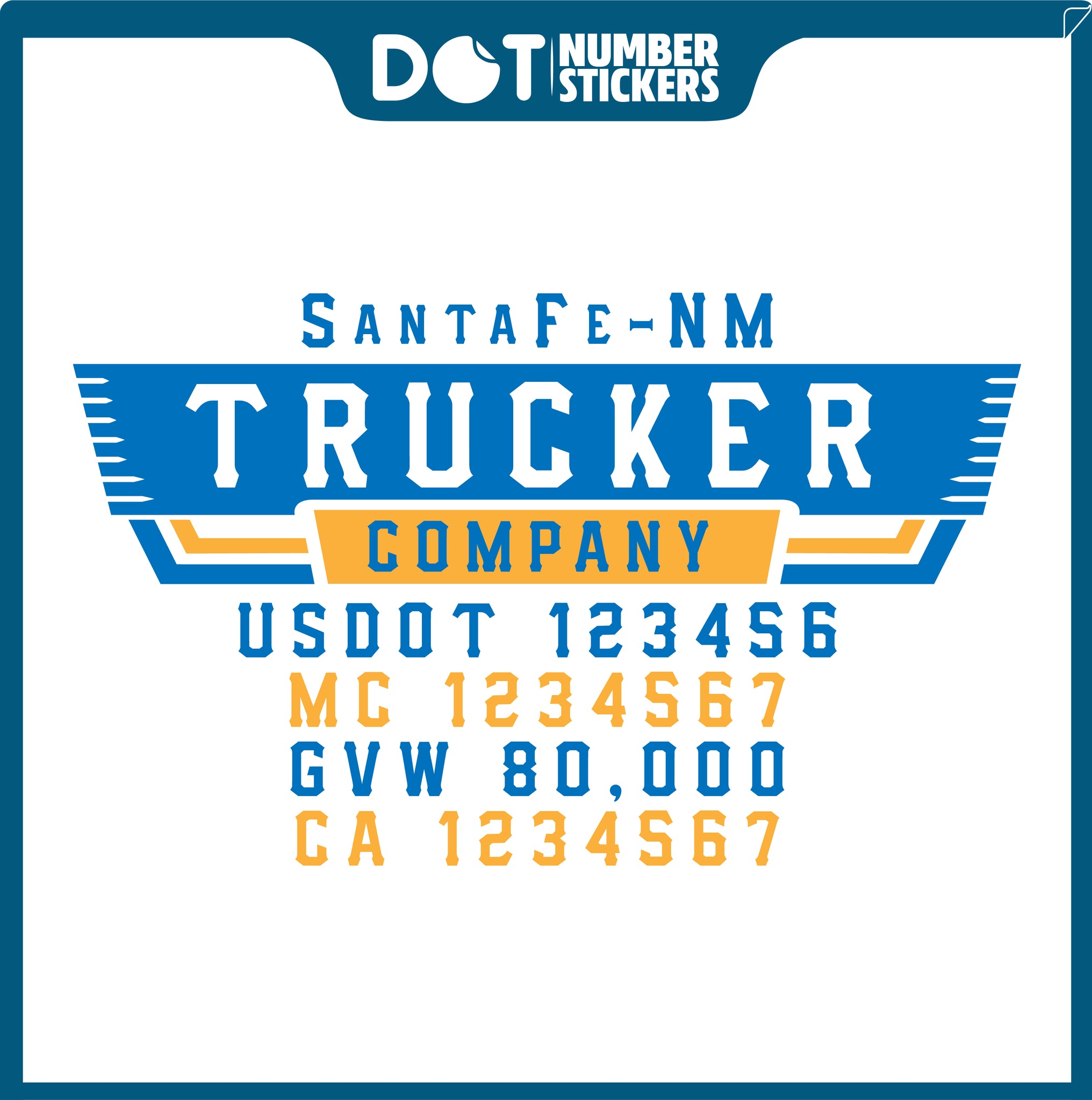  Truck Door Decal with USDOT & MC