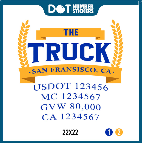 Company Name Truck Door Decal with USDOT & MC (set of 2)