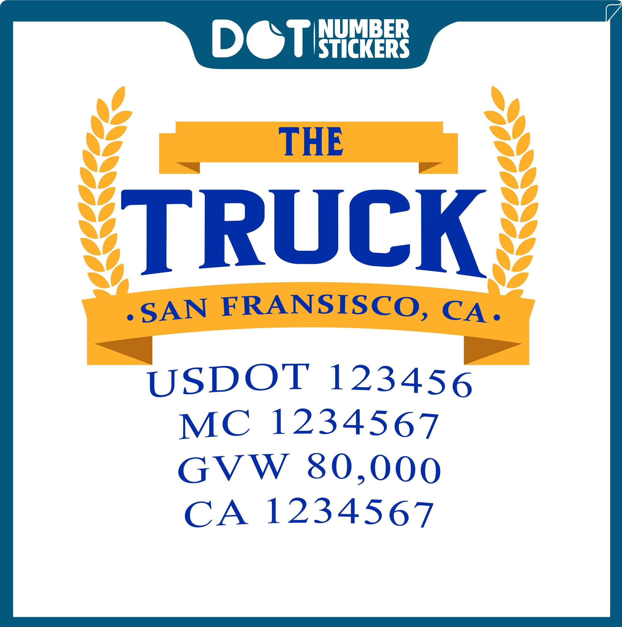  Truck Door Decal with USDOT & MC