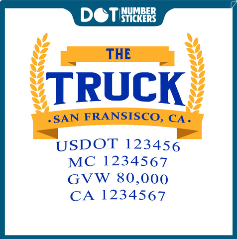 Truck Door Decal with USDOT & MC