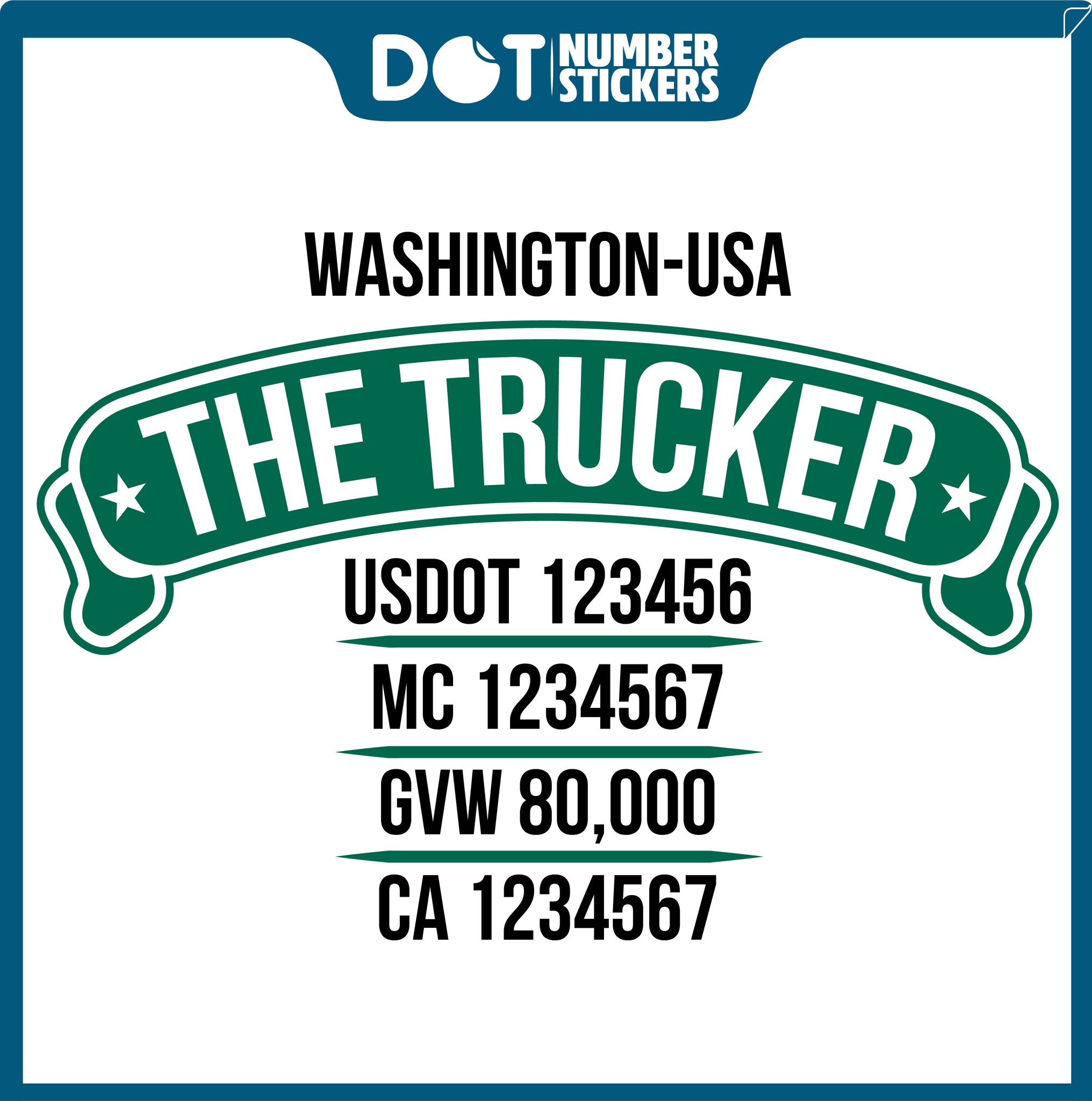  Truck Door Decal with USDOT & MC
