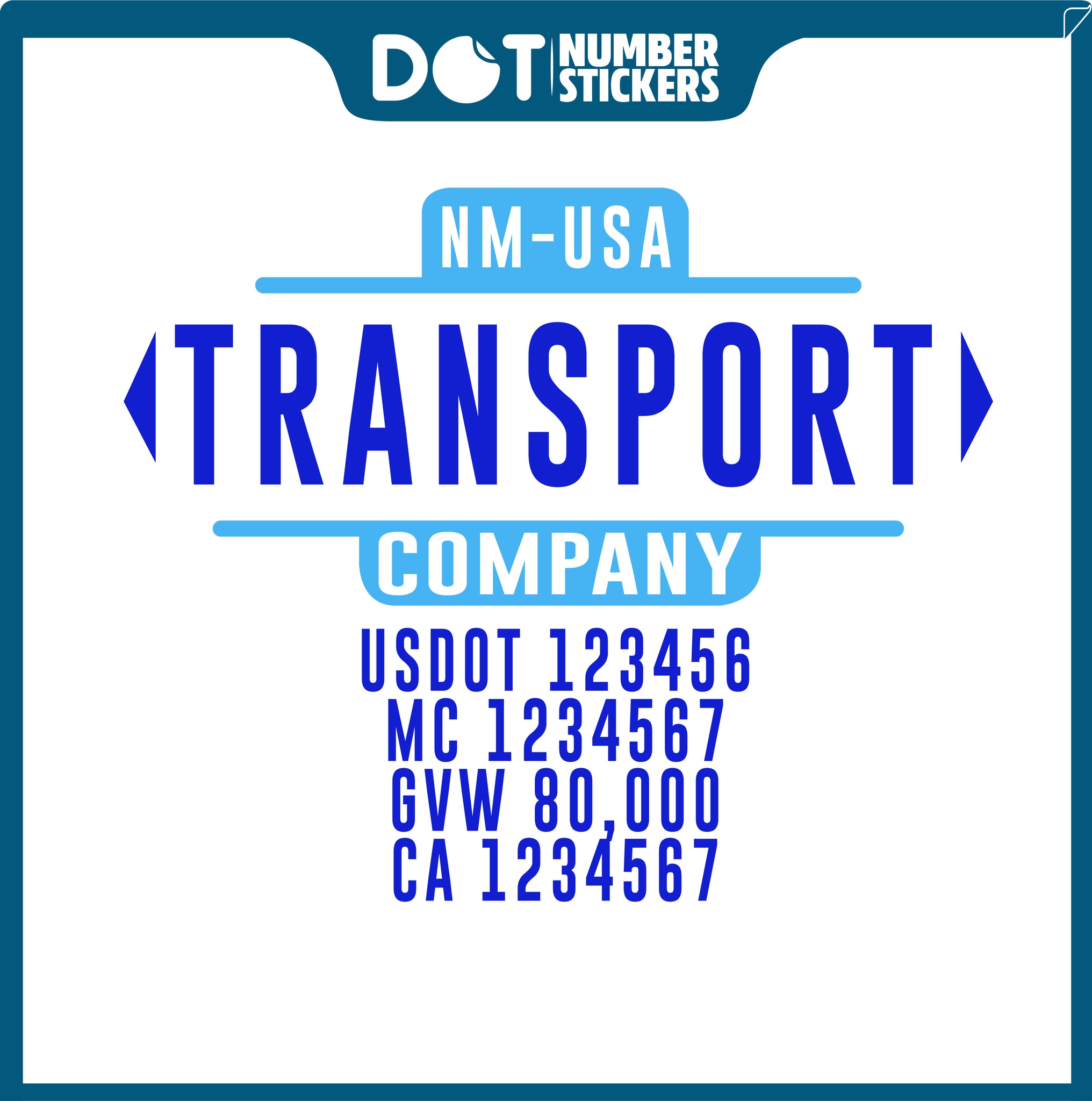  Truck Door Decal with USDOT & MC