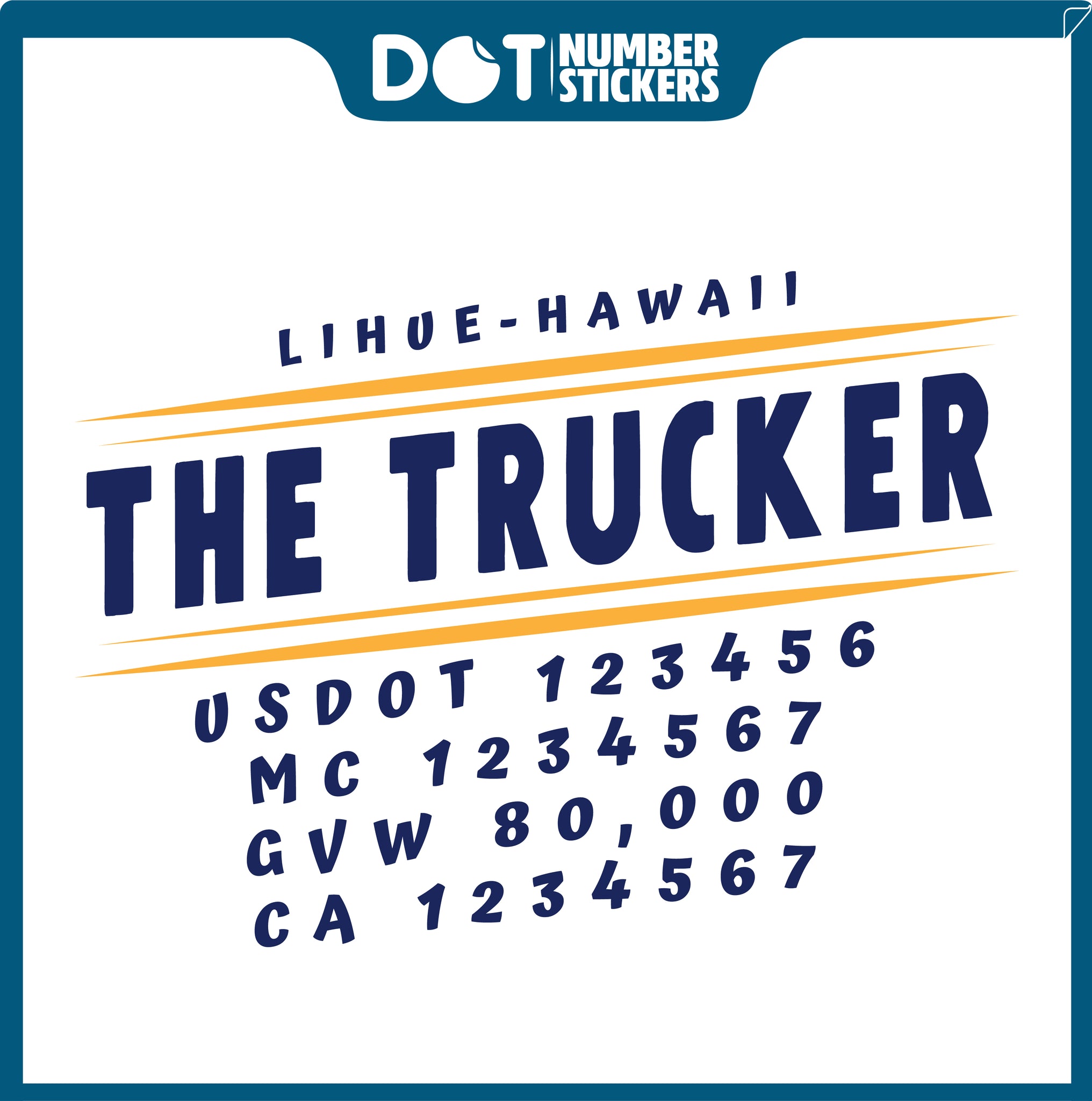  Truck Door Decal with USDOT & MC