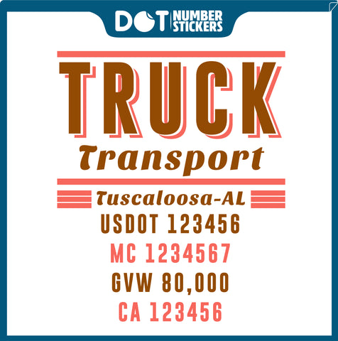  Truck Door Decal with USDOT & MC