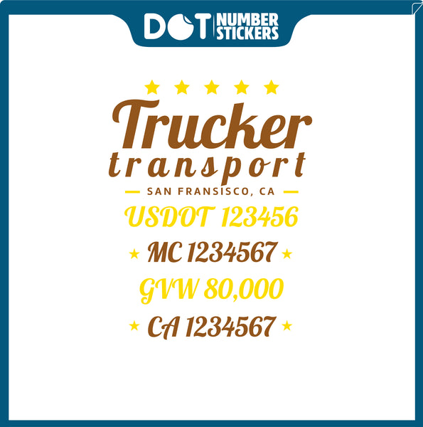  Truck Door Decal with USDOT & MC