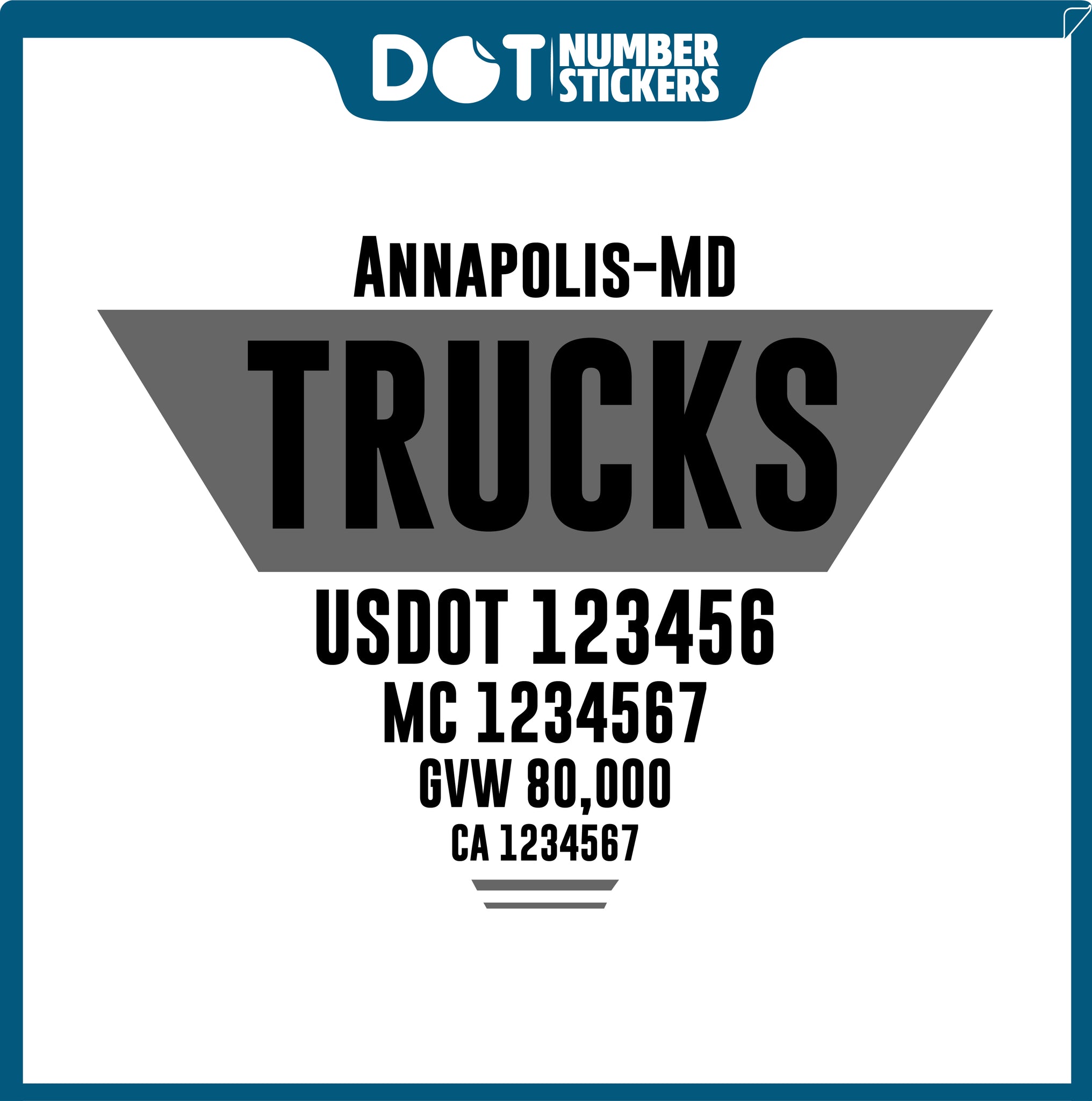  Truck Door Decal with USDOT & MC