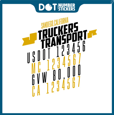  Truck Door Decal with USDOT & MC