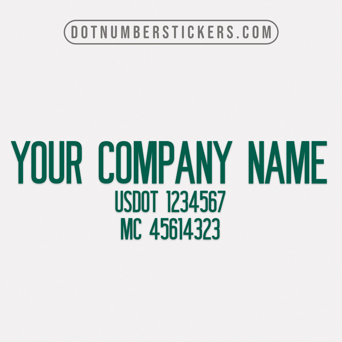 Trucking business company name decal with usdot, mc
