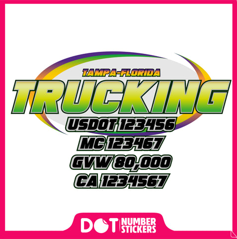  Truck Door Decal with USDOT & MC