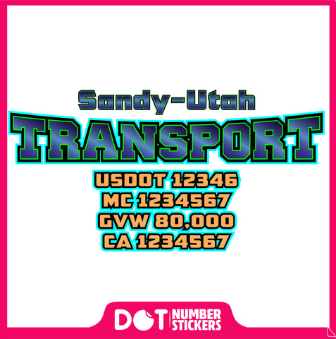  Truck Door Decal with USDOT & MC