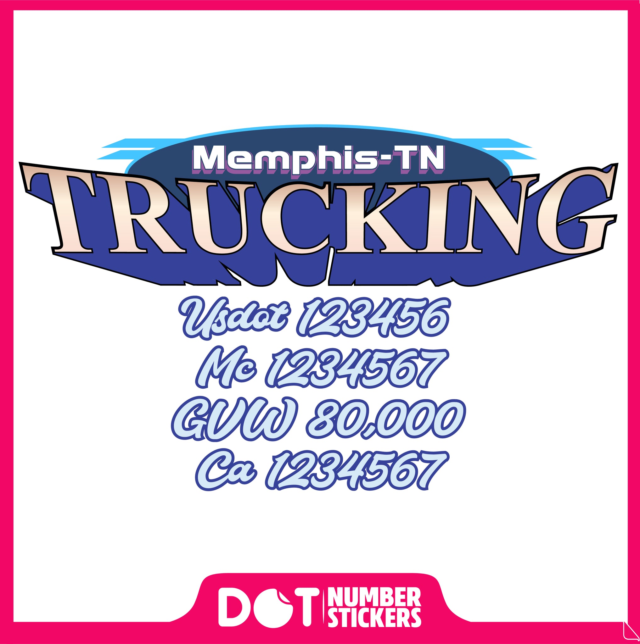  Truck Door Decal with USDOT & MC