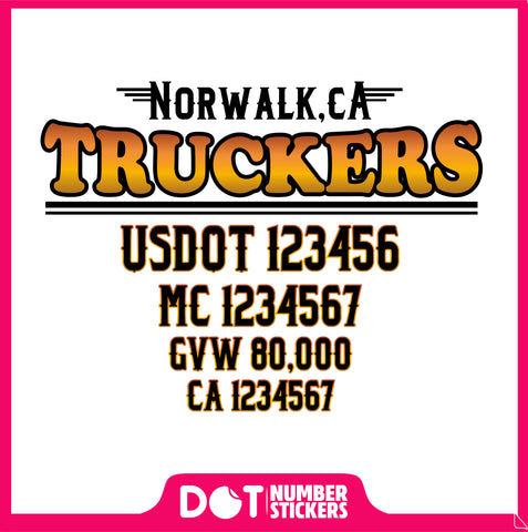  Truck Door Decal with USDOT & MC