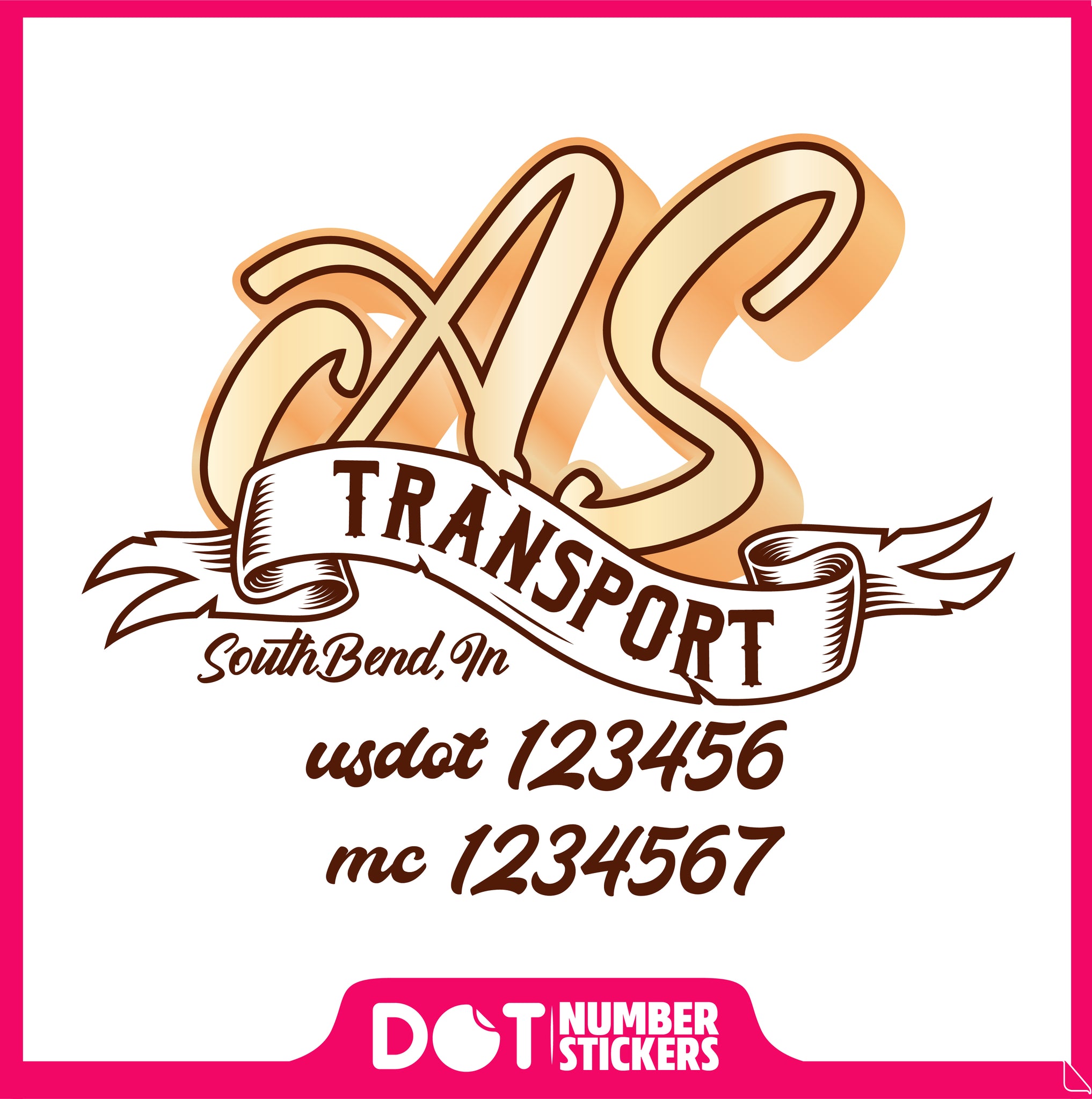  Truck Door Decal with USDOT & MC