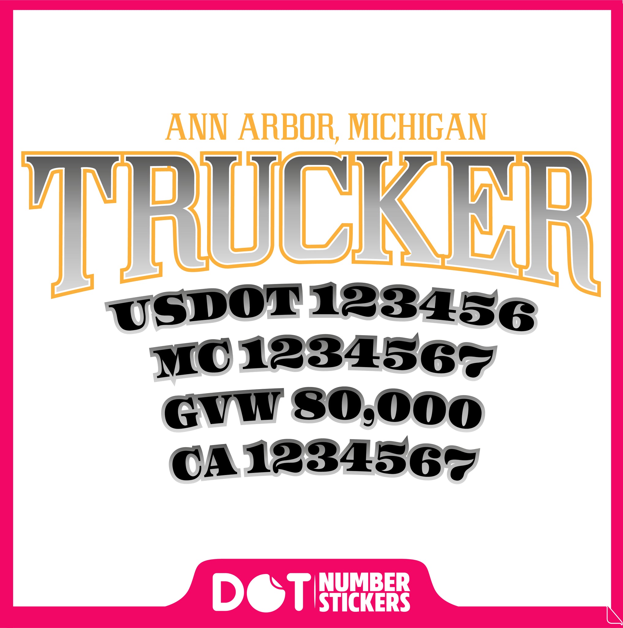 Truck Door Decal with USDOT & MC