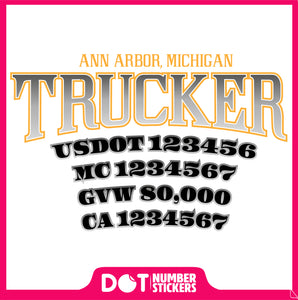  Truck Door Decal with USDOT & MC