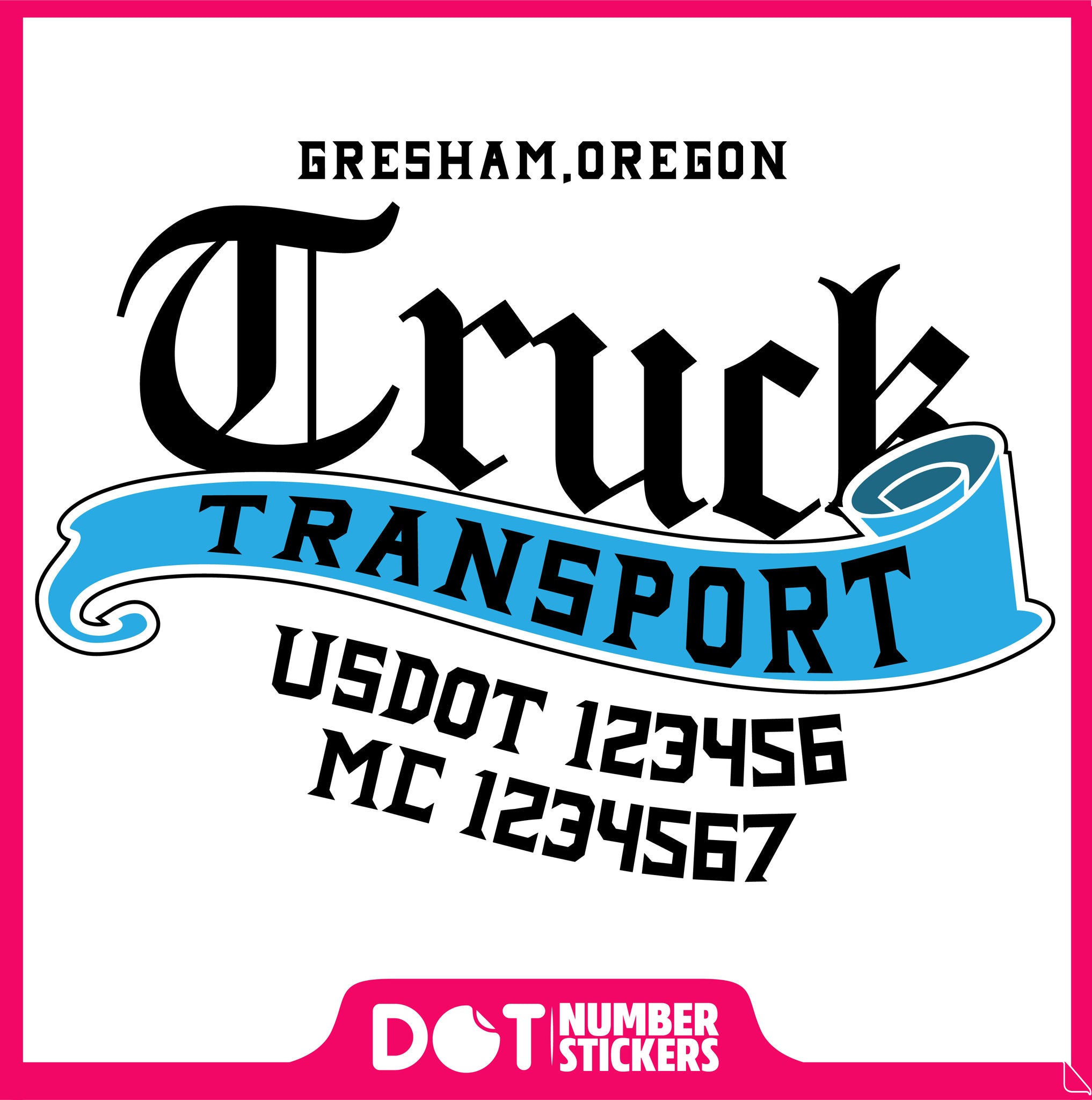  Truck Door Decal with USDOT & MC