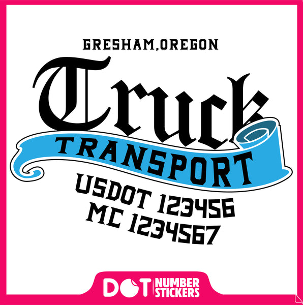  Truck Door Decal with USDOT & MC