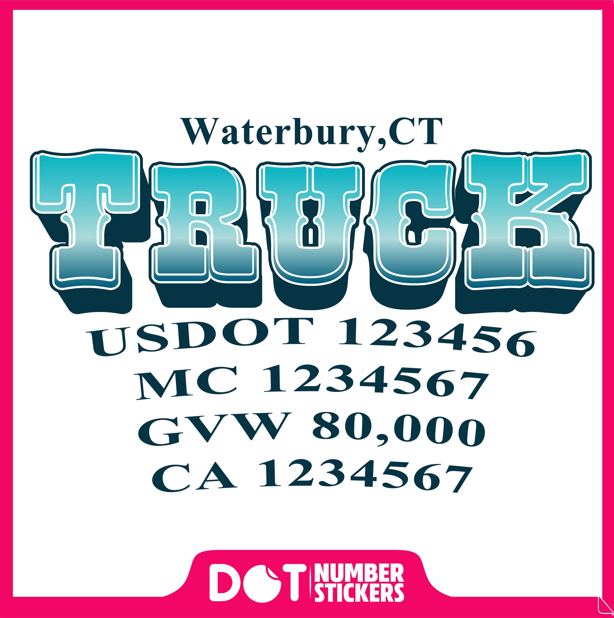  Truck Door Decal with USDOT & MC