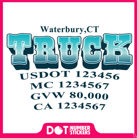  Truck Door Decal with USDOT & MC