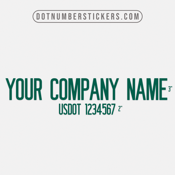 Company Name Two Line Decal, (Set of 2)